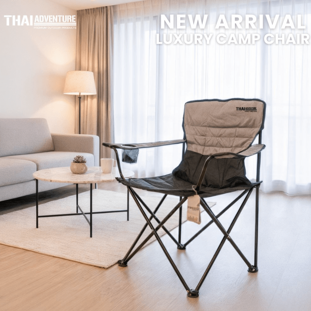 เก้าอี้สนาม THAI ADVENTURE รุ่น LUXURY CHAIR สีเทา/ดำ